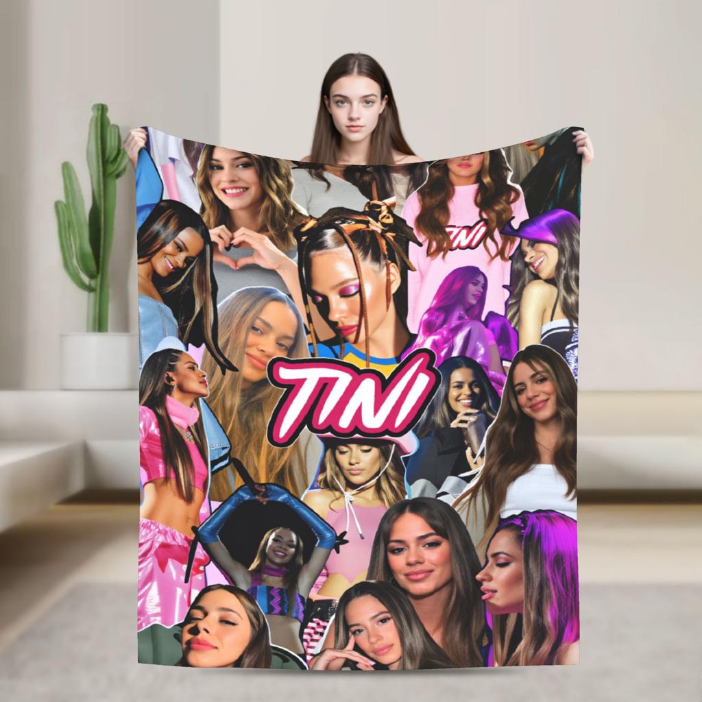 Soft BlanketKids Adult Camping Singer TINI STOESSEL Futtura Album  Throw Blanket Flannel Bedspread Couch Chair Sofa Bed Funny
