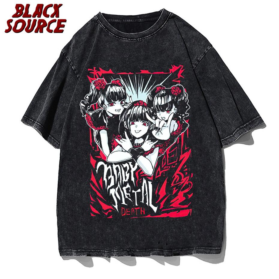 Retrostyle T-shirt street women s Gothic T-shirt summer new style Ins Harajuku plus size loose print top Tee Punk women sT-shirt S