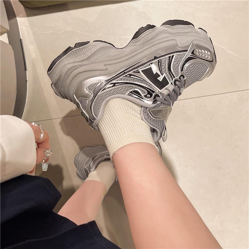 Jarní Nové Retro Boty s Tlustou Podrážkou, Barevné Šněrovací Trendy Boty pro Páry, Ležérní Sportovní Boty, Všestranné