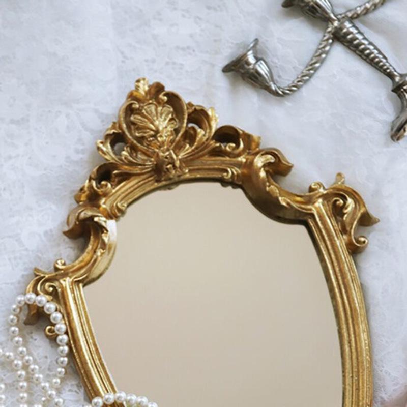 European American Retro Gold Embossed Hollow Wall Mirror Frame