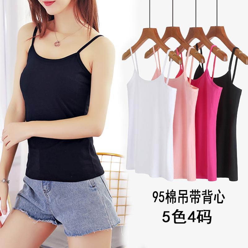 Pure Cotton White Backing Small Suspender Vest Women's Summer Inner and Outer Wear Trendy Sexy Sleeveless Top Summer