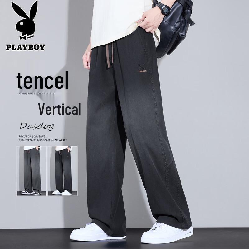

Playboy Men s Summer Ice Silk Gradient Straight-Leg Casual Pants 3XL