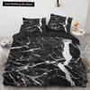 Marble King Queen Duvet Cover Cool Black and White Texture Pattern Bedding Set for Teens Adults 2/3pcs Polyester Quilt Cover