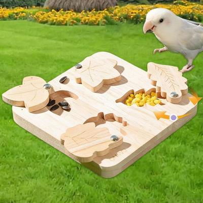 Foraging Toy Snuffle Puzzle Game Sturdy Wood Ornament Mental Toys Interactive Enrichment for