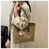 Simple Style Faux Leather Large Capacity Tote Bag for Women Fashionable Work Shoulder Handbag CLE