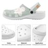 White Printed EVA Clogs Women Men Breathable Lightweight Slip On Casual Footwear Soft Sole Summer Sandals Summer Daily Wear