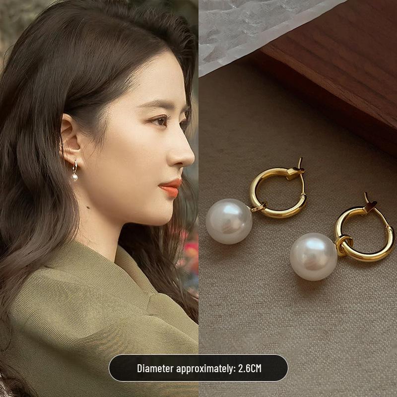 Shi Jia Mantou Lux Pearl Earrings 925 Silver Studs for Women 2024