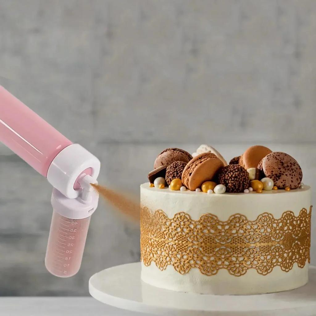 1Set(5pcs)-Manual Airbrush Set for Cake Decorating - Easy DIY Baking Tool for Decorating Cakes and Desserts