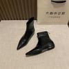 Pointed head height increases, legs are long, short boots, elastic boots, trendy bare boots, European thin and fashionable