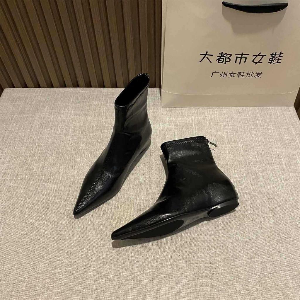 Pointed head height increases, legs are long, short boots, elastic boots, trendy bare boots, European thin and fashionable