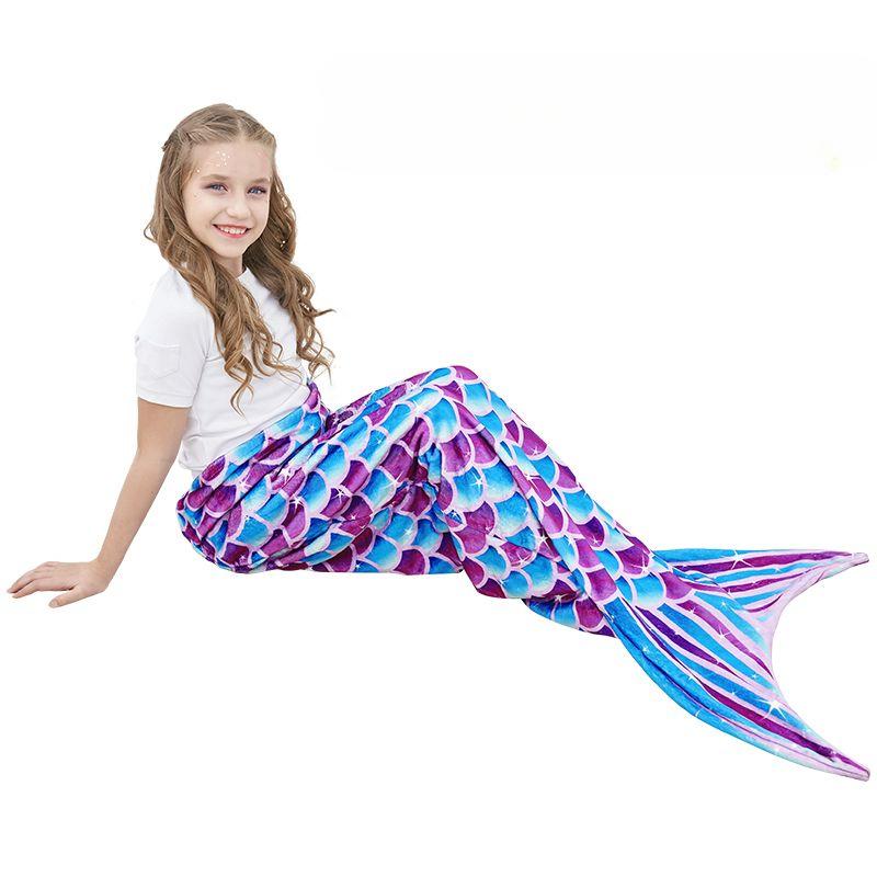 Mermaid Sleeping Bag Universal Soft Mermaid Tail Blanket Beautiful Cozy Rainbow Mermaid Blanket Children's Anti Kick Sleeping Bag
