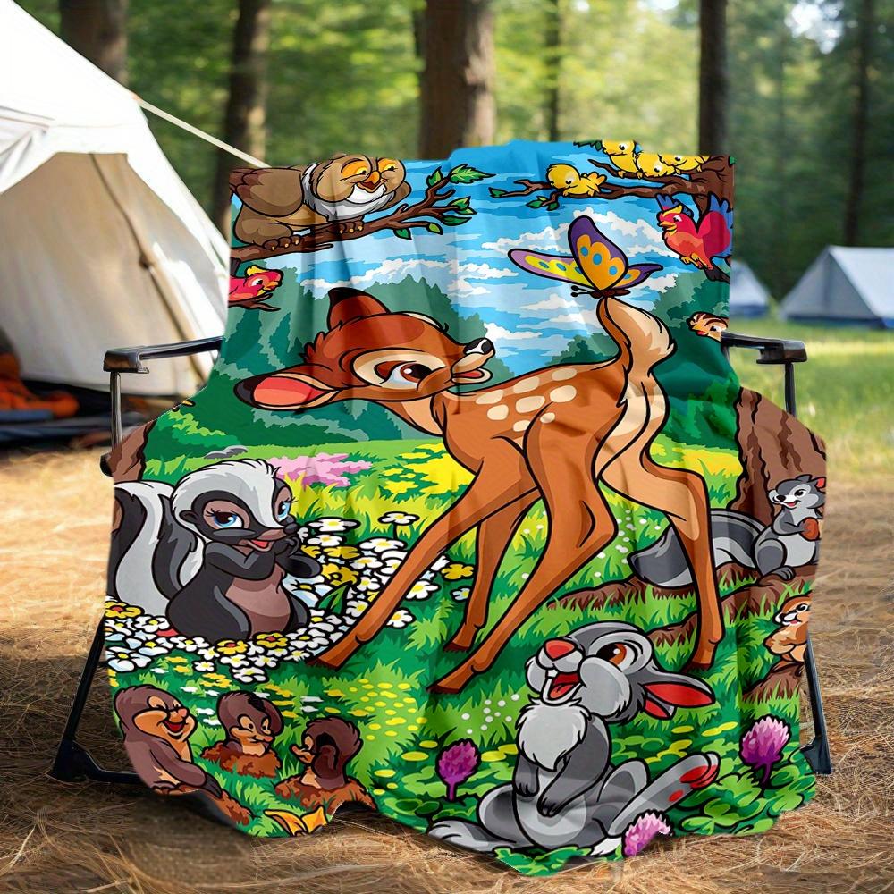 1 Stück, Disney Glücklicher Bambi & Freunde Decke Kuscheldecke für alle Jahreszeiten, Outdoor-Decken, Wohnzimmer, Reisen, Camping
