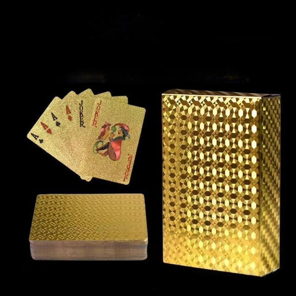 

Waterproof Plastic Poker Colorful Gold Dollar Design PET/PVC Playing Cards Durable Deck For Collection & Game