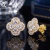 ORSA JEWELS Exquisite 925 Sterling Silber Kleeblatt Moissanit Ohrringe für Damen D Farbe VVS Moissanit Diamant Schmuck MOE22