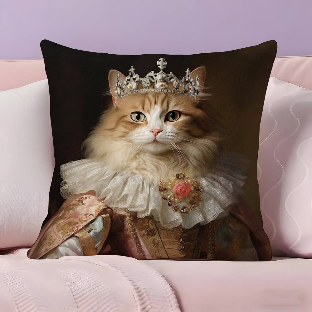 

Ренессанс Королевский Кот Забавная Наволочка Ультра Мягкая Безопасная Для Кожи Ткань Комфорт Как Облако и Скрытая Молния 30cmx30cm