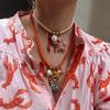 Handmade Chunky Rope Multi Color Ceramics Starfish Octopus Fish Pendant Necklace Summer Beach Shell Y2K Collar Jewelry