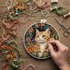 2 X Cats Embroidery Kit With Hoop [M-Ohaft4]
