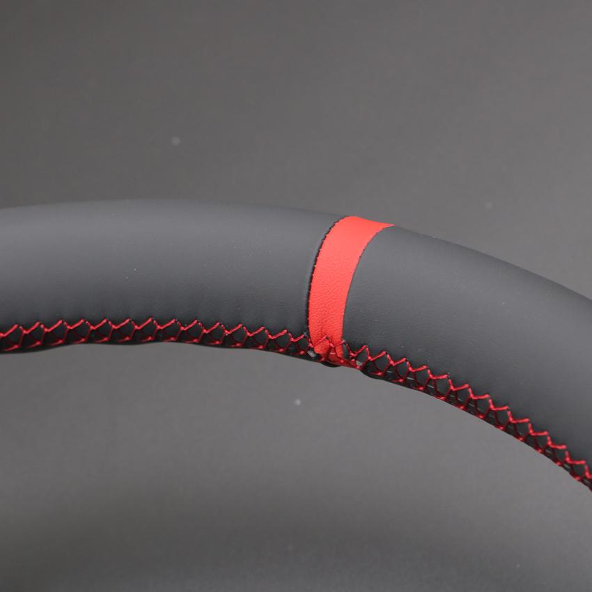 Black Faux Leather Hand-stitched No-slip Soft Car Steering Wheel Cover Braids For Nissan Stagea 1996-1999 Patrol Y61 1997-2004