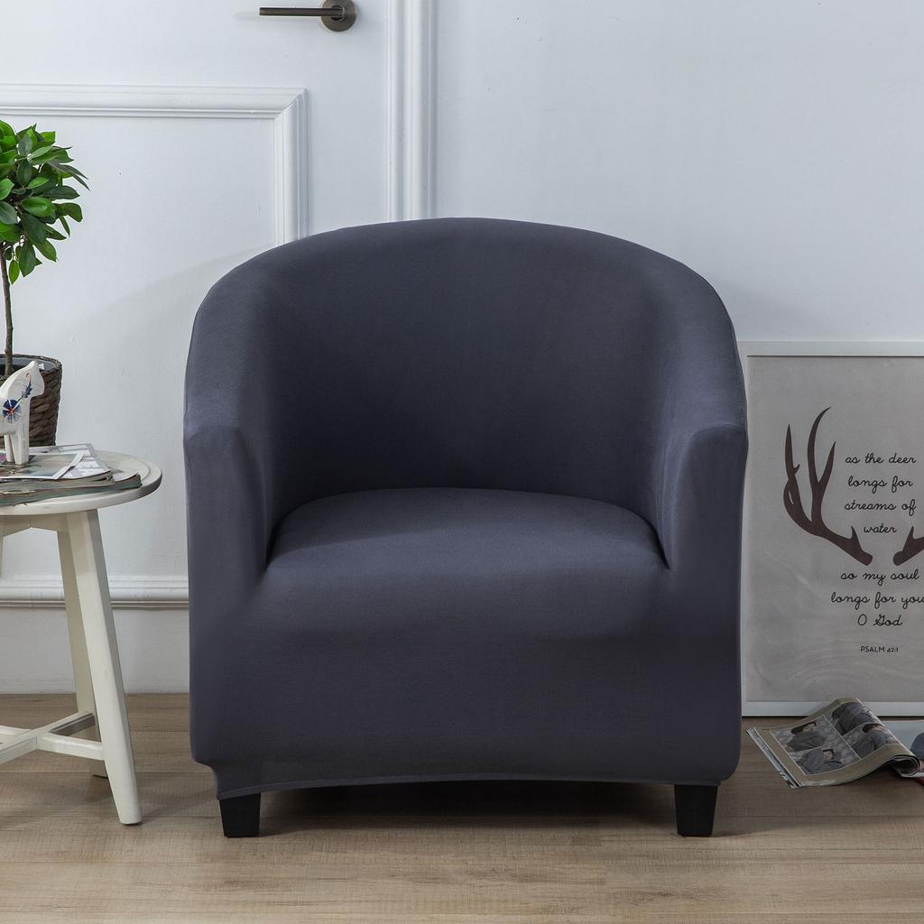 Solid Color Thickened Silver Fox Velvet Sofa Cover Milk Silk Semi-circular Arc Sofa Chair Cover Internet Cafe Single Sofa Cover