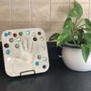 Yousheng Large DIY Stepping Stone Kit, Square Handprint Stepping Stone, Mother's Day Keepsake Craft, Indoor Outdoor Garden Stone with 26 Letter Stamps