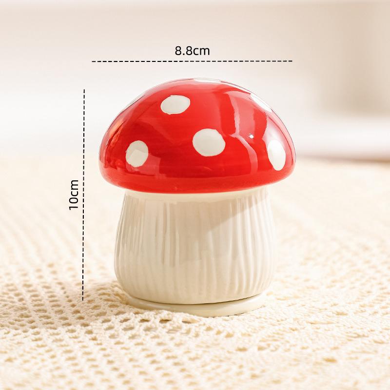 Cute Mushroom Toothpick Holder Ceramic Floss Box Desktop Decoration