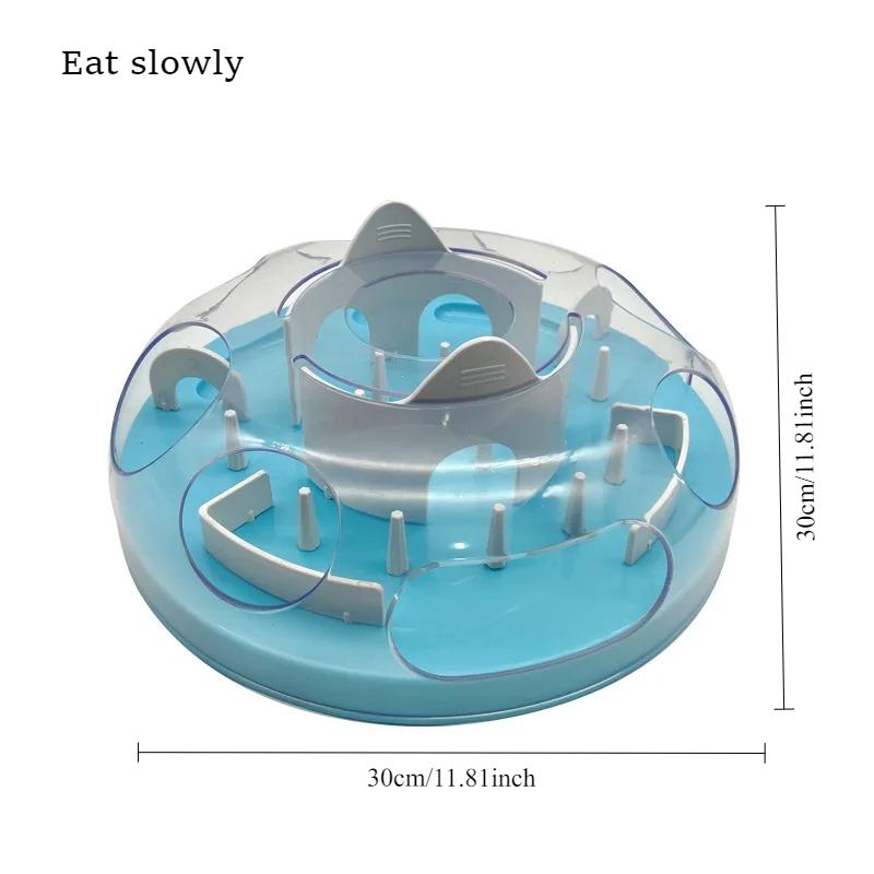 Cat Slow Feeder Puzzle Bowl Toy, Interactive Training Food Game For Boredom Relief, Combination Pet Supply For Indoor Cats