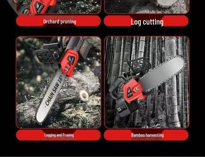 High-Power Cordless Brushless Electric Chainsaw for Tree Cutting