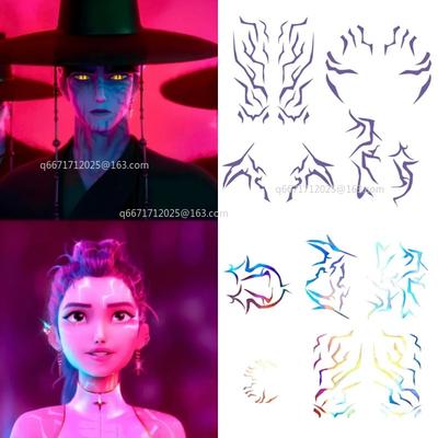 4PCS Anime Figure  KPop Rumi Kang Cosplay Prop Tattoo Sticker Rumi Tattoo Sticker Demonizing Sticker for Hallowmas Party Props