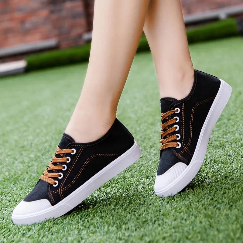 sapatos femininas women cute light weight round toe black spring & autumn student school canvas shoes casual street shoes ga550