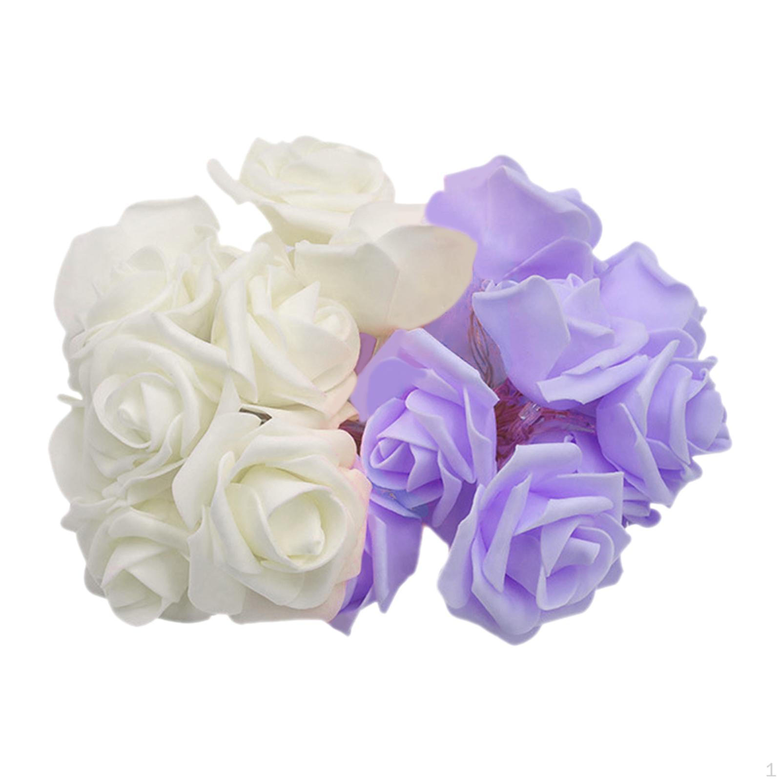 

Светодиодные лампы для роз, искусственные цветы для вечеринок, патио, фестиваль White Violet