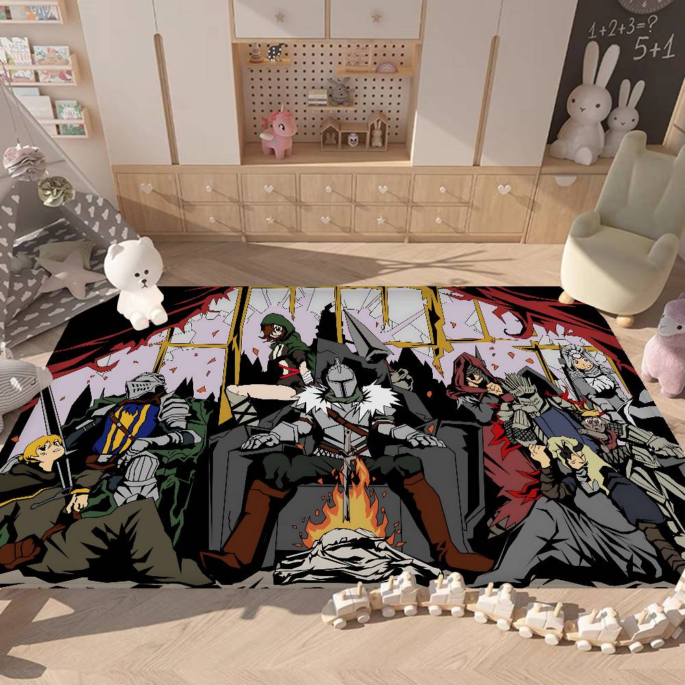 Classic D-dark Anime S-souls Game Hallway Carpet Washable Non-Slip Living Room Sofa Chairs Area Mat Kitchen Doormat Area Rug