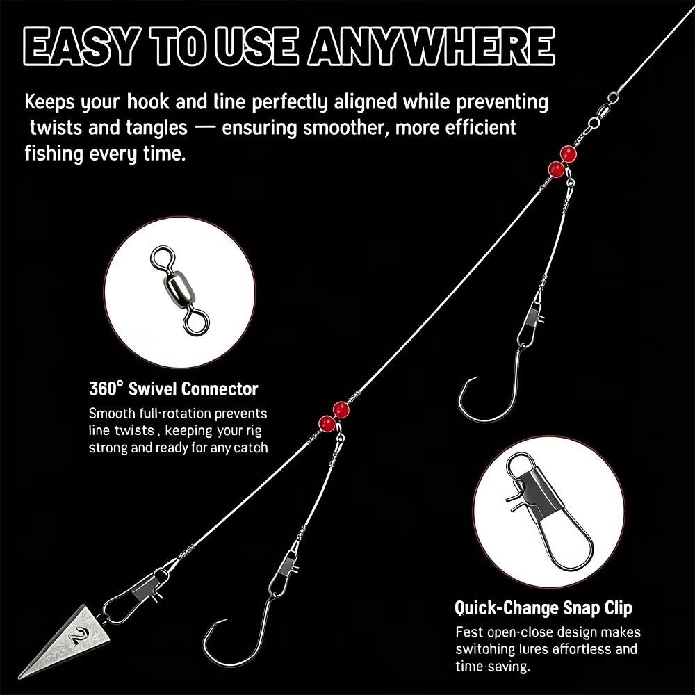 1-Arm Steel Wire Traces 2-Arm Anti-Bite Leaders Fishing Leader Rigs Saltwater Sea Fishing