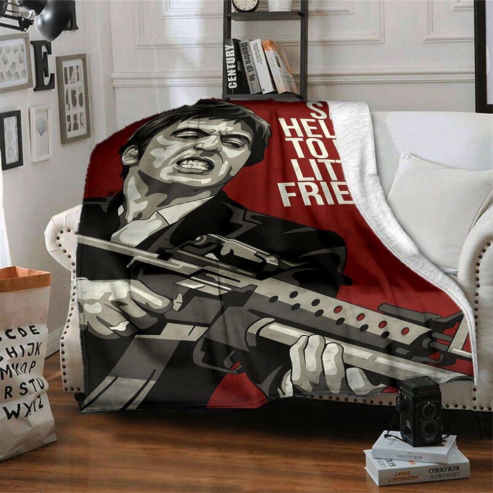 1pc Scarface 1 Blanket Soft Warm Throw for Home, Office, Travel All Season Cozy Bedding Gift, Office Cozy Accessory