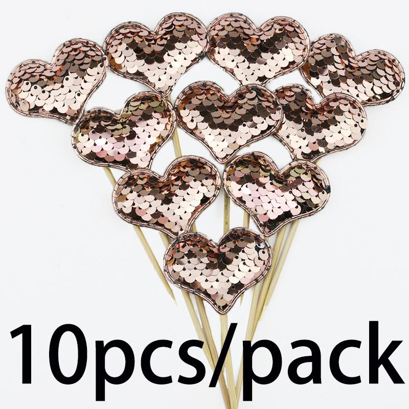 (10 Pcs/pack)4.8x13cm Love Sparkle Signature Storyboard Decoration Wedding Cake  Handmade DIY