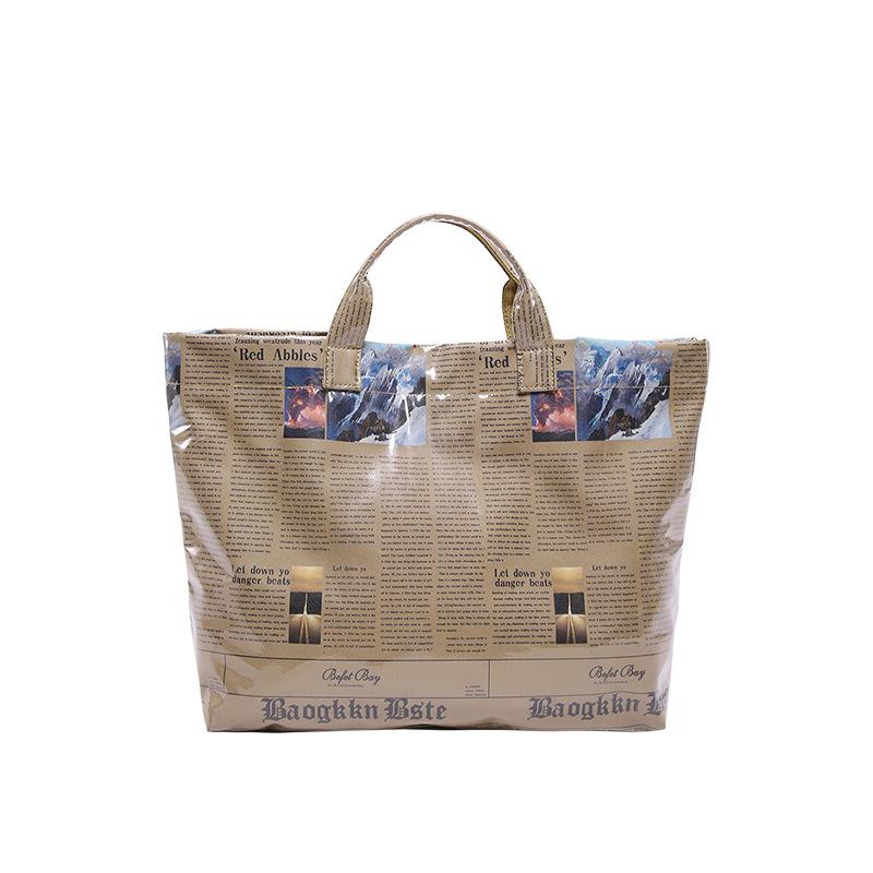 

Personalized newspaper bag 2025 new Korean version fashion printing trend women s large-capacity portable bucket bag хакі