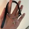 2026 New Punk Dark PU Leather Cross Chocker Neck Strap Daily Clavicle Chain Collar Female