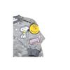 Snoopy sweatshirt, fleece lining, with patch, charcoal, size 120