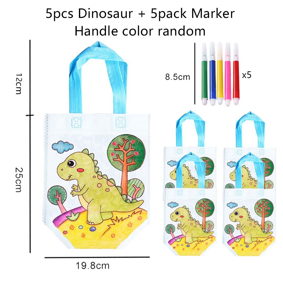 5pcs Graffiti Bag with Marker Children Drawing Toys Puzzle Parent-child Interaction Color Cognition Preschool Activity Props TMZ