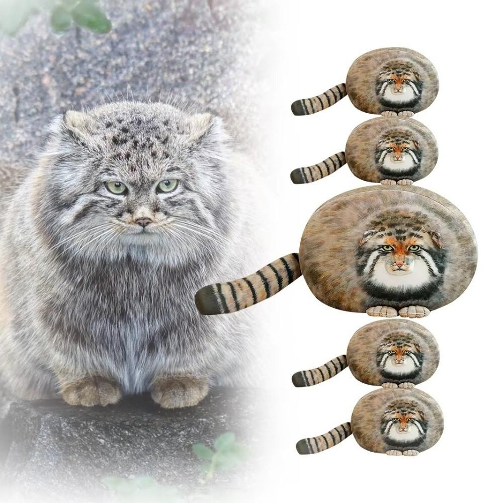 Oreiller Peluche Chat Câlin Simulation Réaliste Oreiller Chat Mignon Jouet Peluche Manul Décoration de Chambre