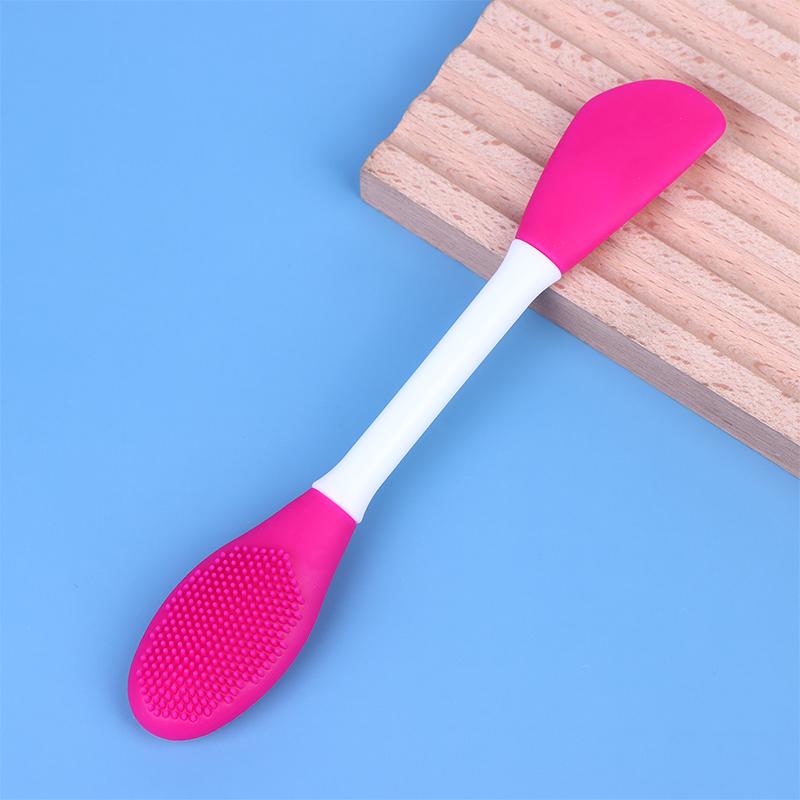 1 Stück Silikon Doppelseitiger Gesichtsmaskenpinsel Peeling Mitesserentferner Reiniger Schlammmasken Spatel Gesichtshautpflege Werkzeug