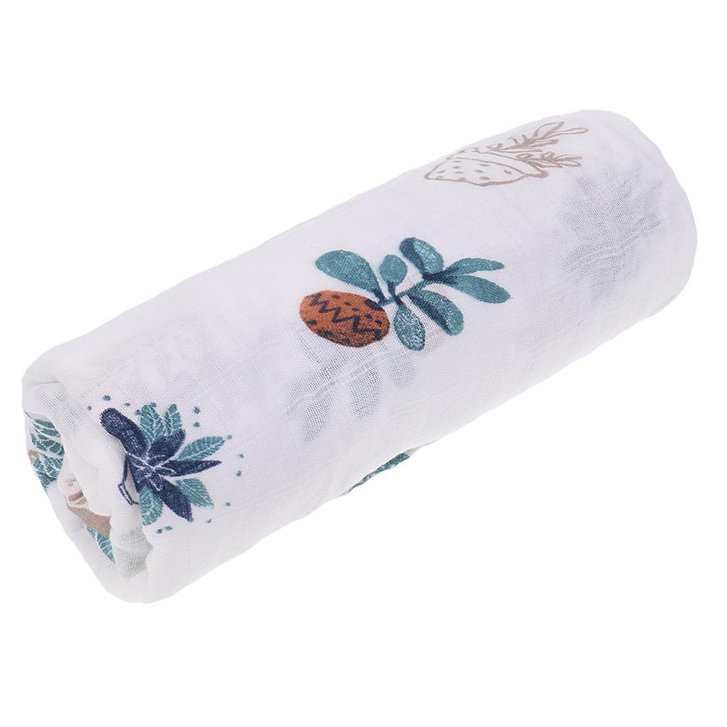 Buy Soft Muslin Baby Swaddling Blanket Newborn Infant Cotton Swaddle Towel Plants at affordable