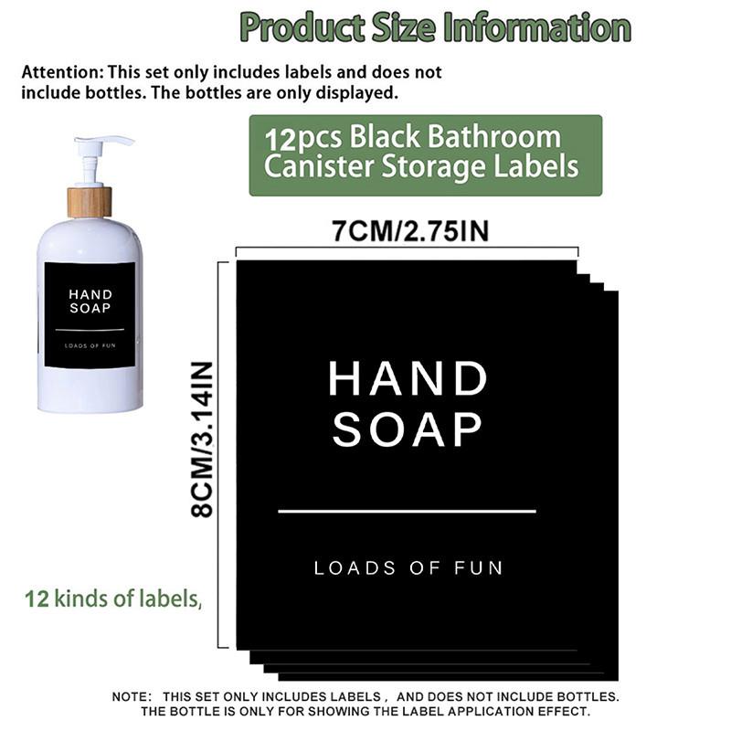 6/7pcs Soap Dispenser Labels Bathroom Jar Storage Label Shower Shampoo Lotion Conditioner Bottle Stickers