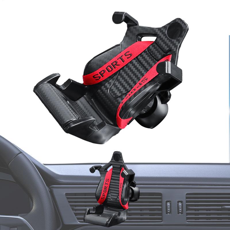 Car Phone Holder Racing Seat Shape Auto Air Vent Mobile Phone Clip 360 Degree Rotatable Car Cellphone Rack For Car Interior