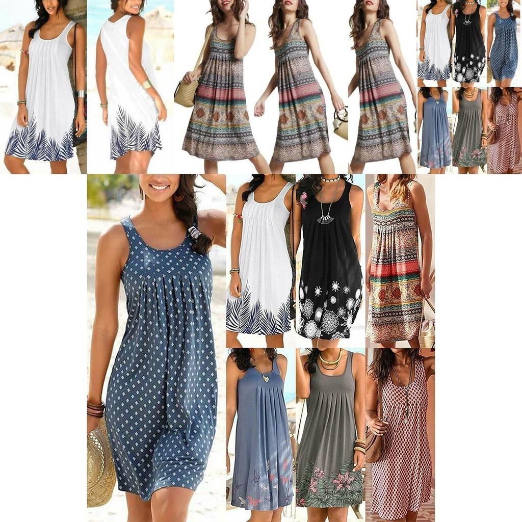 Stylish Women Boho Summer Beach Midi Dress With Gorgeous Floral Print And Loose Fit