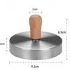 Stainless Steel Hamburger Patty Press Anti Slip Wooden Handle Nonstick Surface For Home Kitchen Bbq Homemade Burgers