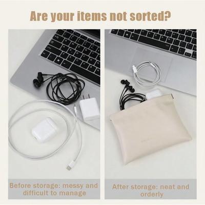 1PC Storage Makeup Bag Automatic Closing Convenient Durable Storage Makeup Lipstick Data Cable Storage Bag For Daily Use