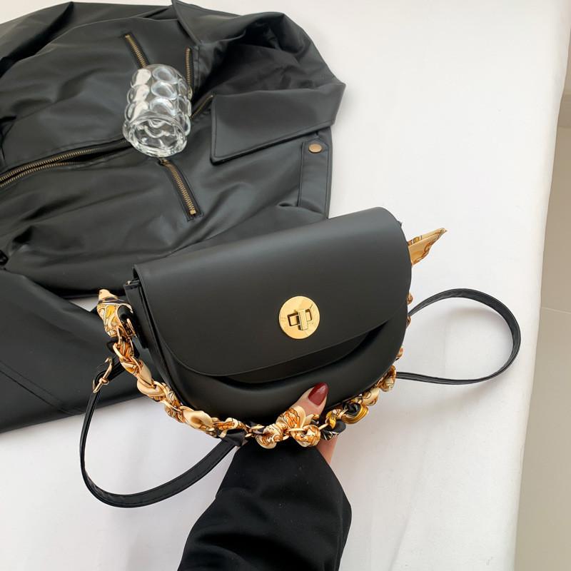 Unique Minimalist Saddle Bag Women 2024 Vintage Shoulder Bag Ladies Black/brown чёрный