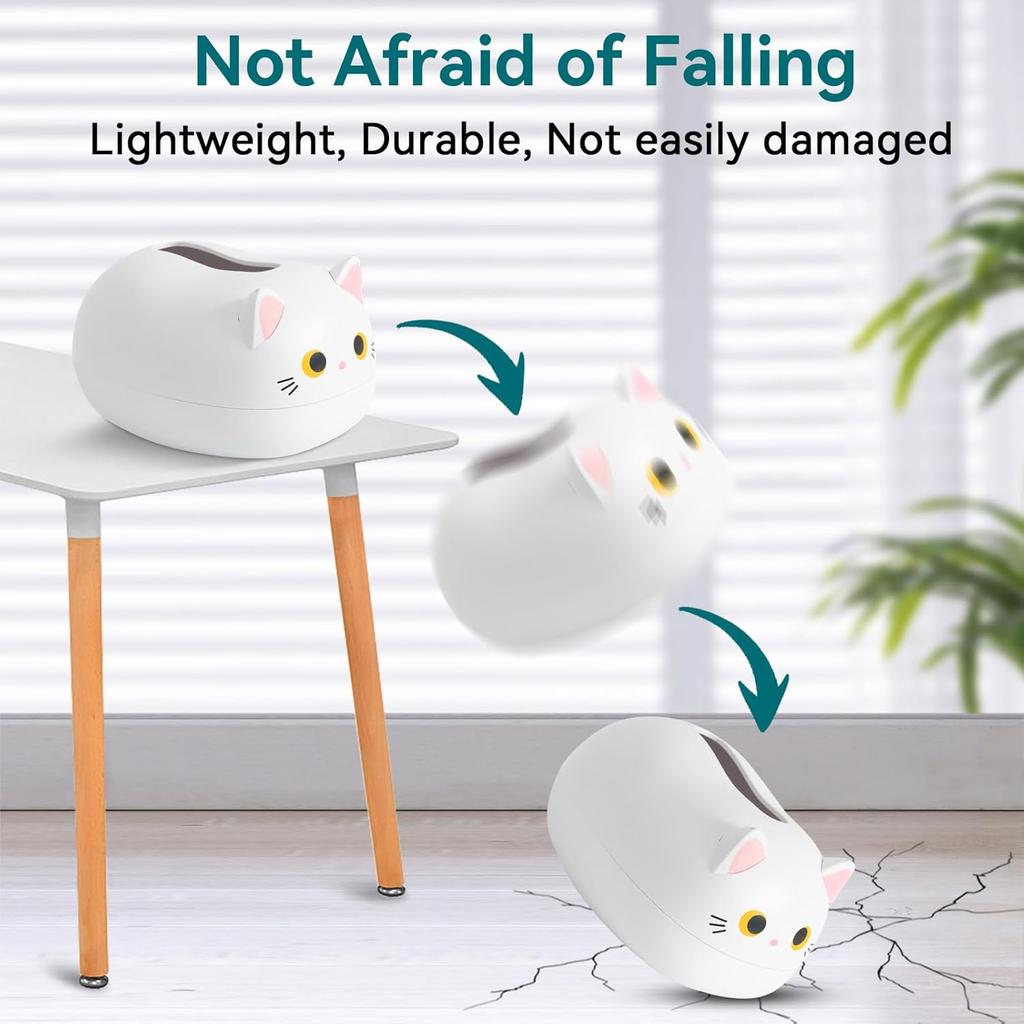 Cat Tissue Box Holder, Kitten Tissue Holder with 2 Toothpick Holder Cartoon Cat Tissue Napkin Box Cute Tissue Box Cover Napkin Storage Container for