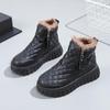 Women's Fleece-Lined Cotton Mid-Top Platform Boots - Warm, Thick Sole, Comfortable Snow Shoes