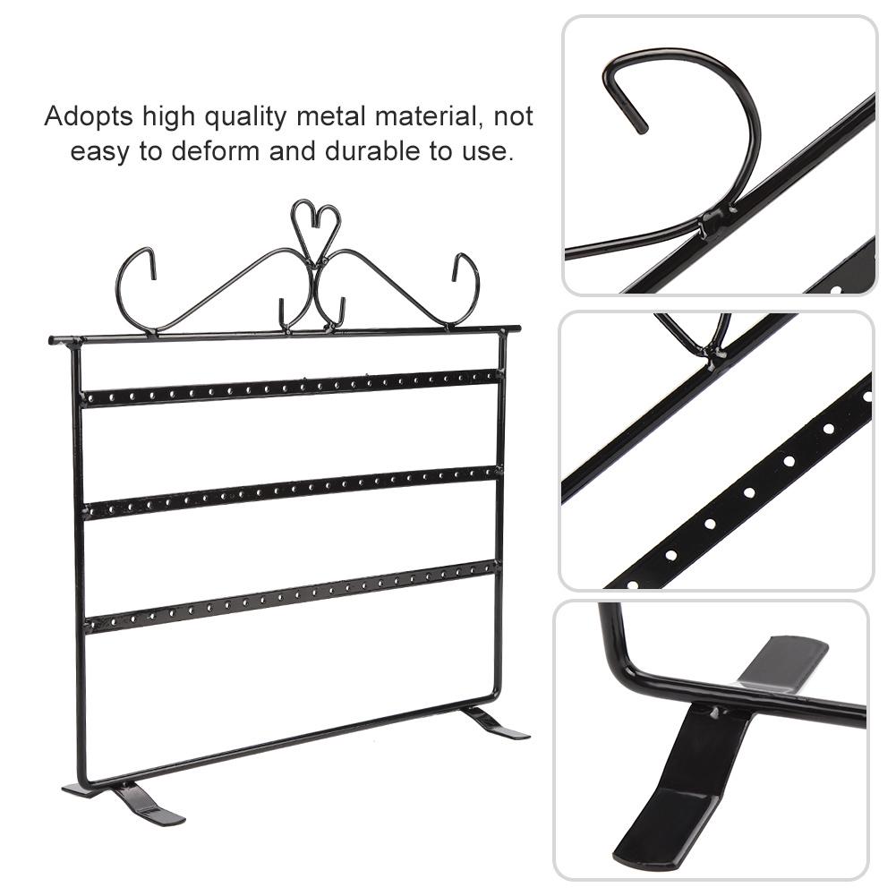 72 Holes Earrings Necklace Bracelet Rings Jewelry Display Stands Hanger Holder Rack Black